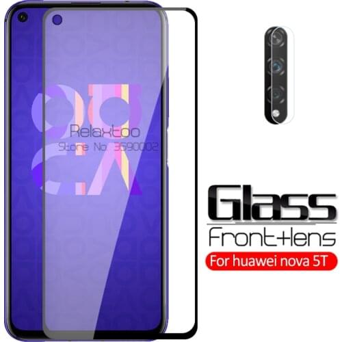 2-in-1 camera lens tempered glass for huawei nova 5t yal-l21 6.26'' screen protector nova5t nova 5 t t5 safety protective film