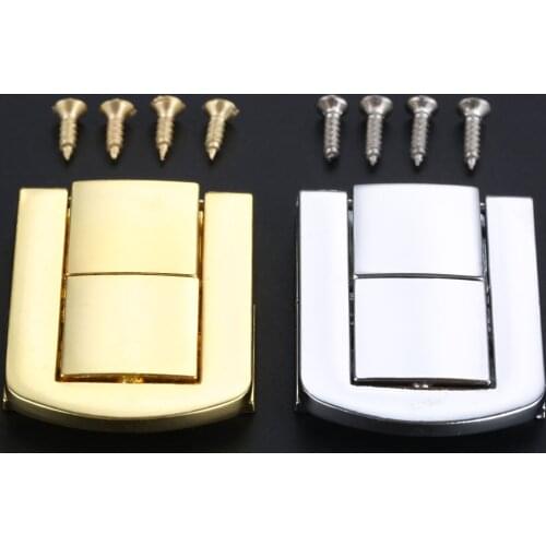 1set Gold/Silver Box Latch Clasps w/screws Square Lock Zinc Alloy Retro Vintage Wooden Jewelry Wine Box Gift Case Decor Hardware