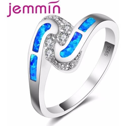 Hot Design Fine Opal Party Rings For Women/Men 925 Sterling Silver Spinner Ring Wedding Clear Rhinestone Engagement Rings