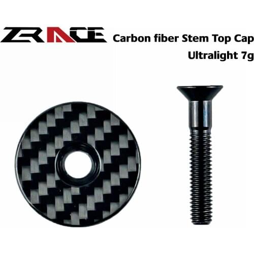 ZRACE MTB Bike Ultralight Titanium Alloy Stem Top Cap with Screws Headset Cover for Road Bicycle , CNC Carbon Fiber Screw