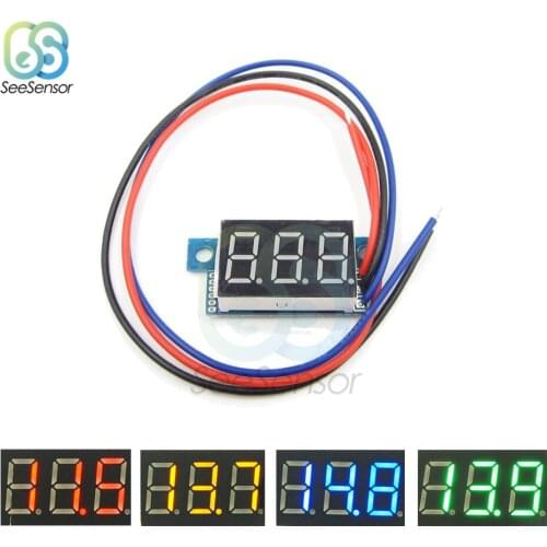 0.36 inch Mini LED Digital Voltmeter DC 0-30V Voltage Meter Auto Car Mobile Power Voltage Tester Detector 12V Red Green Blue