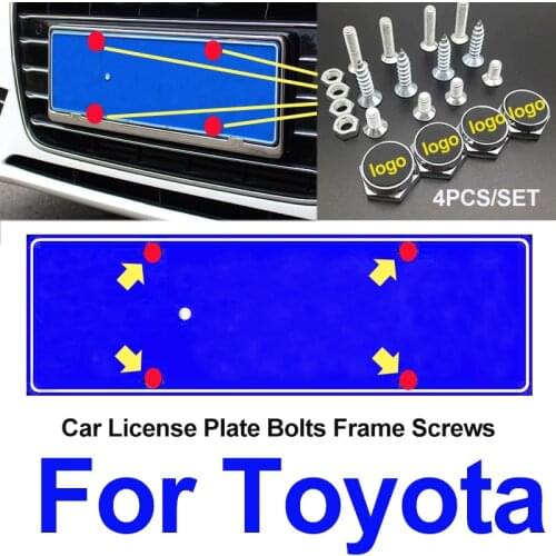 1set Universal Car Front Truck License Plate Frames Screw Cap For Carolla Camry Reiz Sienna prius Land Cruiser Rav4 Car Styling