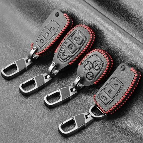 1PCS Genuine Leather Key Wallet Car Key Bag Multi Function Key Case For Ford Kuga Fiesta Focus Mondeo Mk1 Mk2 Mk3 St Accessories