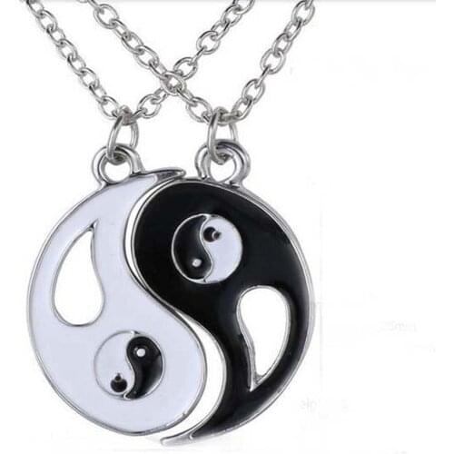 100 Pair Gossip Yin Yang Necklaces for Women Lovers Necklace Best friends Necklace&Pendants Couple Paired Choker Collier