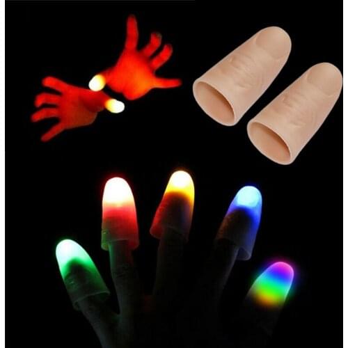 2pcs Thumbs Led Light up Toys Kids Magical Trick Props Funny Flashing Fingers Fantastic Glowing Toys Children Luminous Gifts