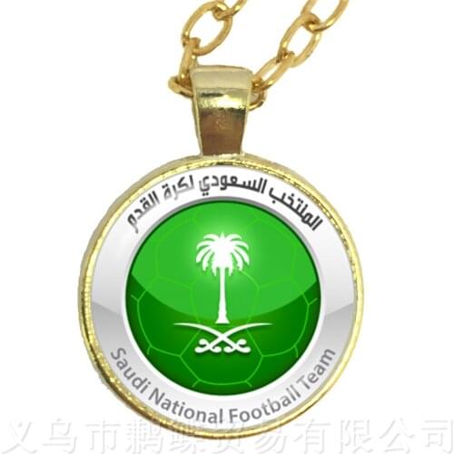 2018 Titan Cup Peru,Croatia,Tunisia,Saudi Arabia,Senegal National Football Team Logo Football Necklace Fans Souvenir