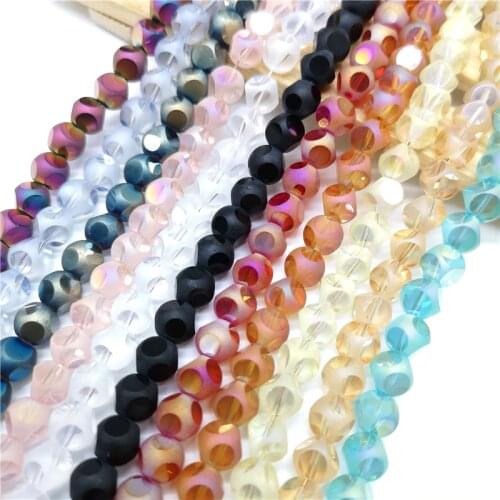 8mm Crystal Glass Beads Accessories For Jewelry Making, Six Faceted Crystal Cube Glass Beads,20 pcs/lot