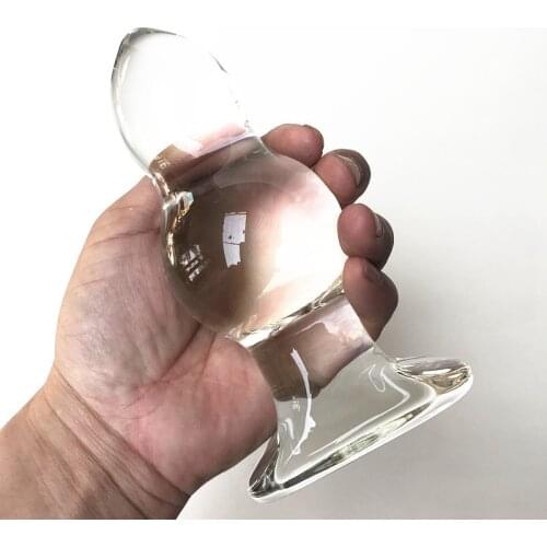 4.5/5./6/7Diameter Transparent Crystal Glass Anal Butt Plug Expander Dildo Anal GSpot Stimulation Female Masturbation Erotic Toy
