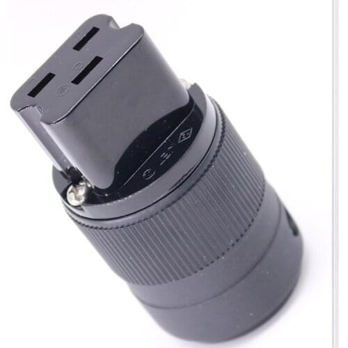 Audio C19 Brass IEC 16A 16Amp 250V 20A 125V 3 pin pins NEMA Black Electrical female power plug connector