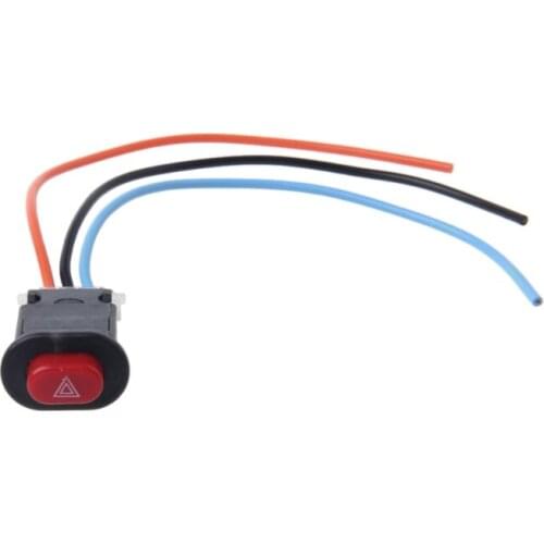 Motorcycle Hazard Light Switch Double Warning Flasher Emergency Signal w/3 Wires Lock Balaclava