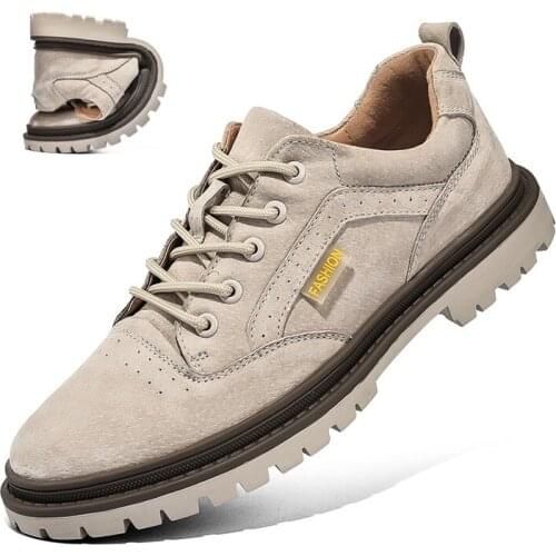 Brand Leather Suede Shoes Casual Mens Oxfords Shoes Fashion Design Lace-Up Platform Male Comfortable Shoe Outdoor Sneaker Man