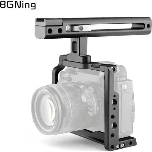 Photography Camera Cage + Top Handle Kit Aluminum Protective Rig Handgrip Cold Shoe Mount for Fujifilm X-T3 X-T2 Fuji XT2 XT3