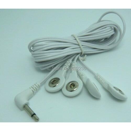 DHL Freeshipping 1000pcs/lot 4 in 1 DC head 3.5mm electrode wire/cable plug 3.5mm for tens ems digital therapy machine