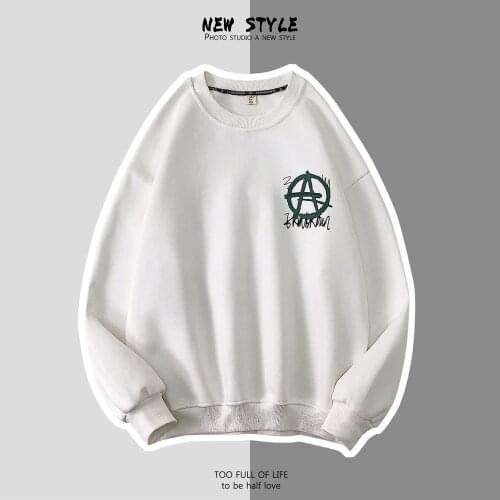 GlacialWhale Casual Crewneck Sweatshirt Men 2021 Autumn Printed Japanese Streetwear Harajuku Hip Hop Oversized White Hoodie Men