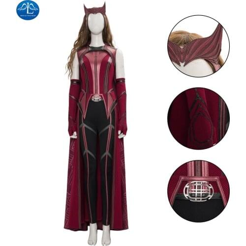 Halloween Scarlet Cosplay Witch Costume High Quality Vision Wanda Maximoff Battle Outfit cosplay costume Sets