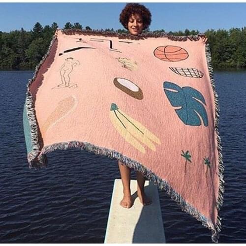 Jastie Bohemian Pink Hawaiian Beach Shawl And Wraps Scarf Abstract Graphics Cotton Pashmina Casual Scarves/scarf