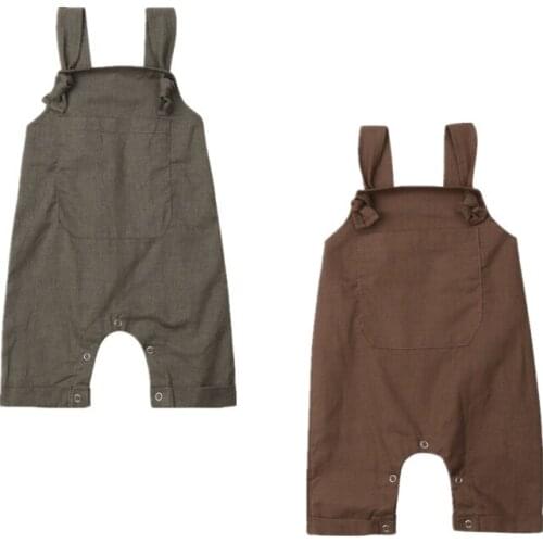 Newborn Baby Boys Girls Dungarees Bib Pants Romper Overalls Outfits Clothes Size 0-18M