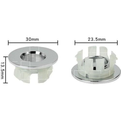 Kitchen Bathroom Basin Sink Overflow Ring Round Overflow Ring Accessories Silver Wash Basin Insert Hole Cover Cap Spare Cover