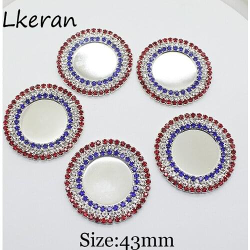 LKERAN 5PCS/Lot inner 25mm Three rows rhinestone button bottle cap tray setting key cover lids DIY Jewelry Making