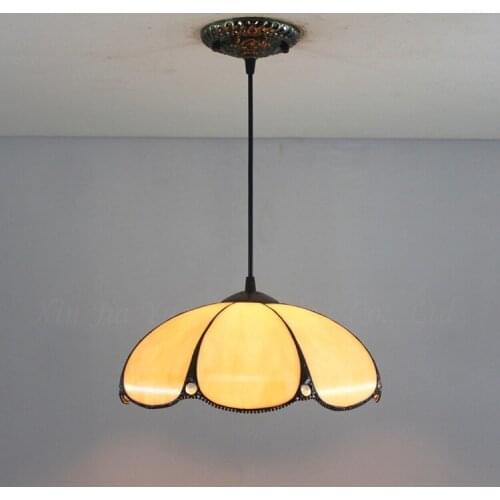 Porch Corridor Corridor Bedroom Balcony Light Restaurant Light European-Style Simple Red Retro Baked Curved Art Glass Chandelier