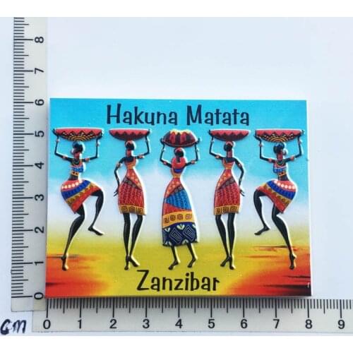 Zanzibar Tanzania)Fridge Magnet Creative Travel Commemorate Crafts 21D Ornaments Magnetism Resin Material Refrigerator Stickers