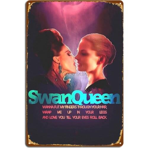 Evil Swan Queen Fanart Metal Signs Wall Cave Party personalized Wall Decor Tin sign Posters