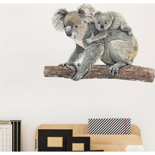 Cute koala bear Wall Sticker home wall decoration living room decor self-adhesive wallpaper creative animals stickers