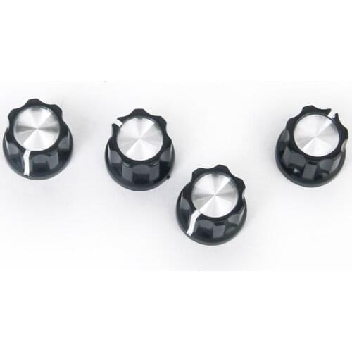 Pack of 4 Pcs Volume Tone Control Rotary Knobs for Guitar Black