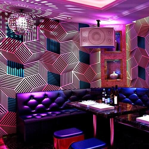 Wall Wallpapers 3d Personalized Lattice Geometric Paper Roll For Bar Ktv Room Wall Decor Background Wallpaper Roll For Walls