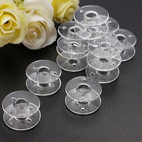 10Pcs Clear Plastic Sewing Bobbins Spool Threads Empty Spools For Brother Sewing Machine Handwork Accessories Sewing Tools