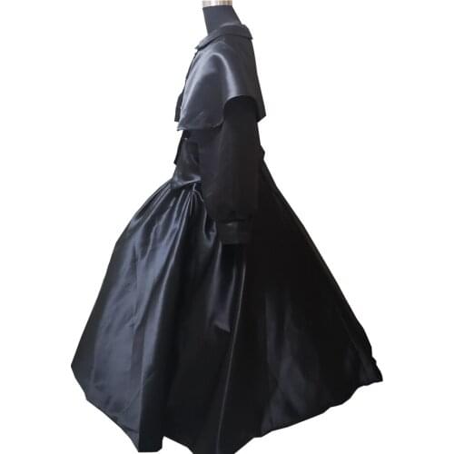 2020 New black victorian Halloween Cosplay dress Colonial Georgian Renaissance Gothic Historical dress D-565