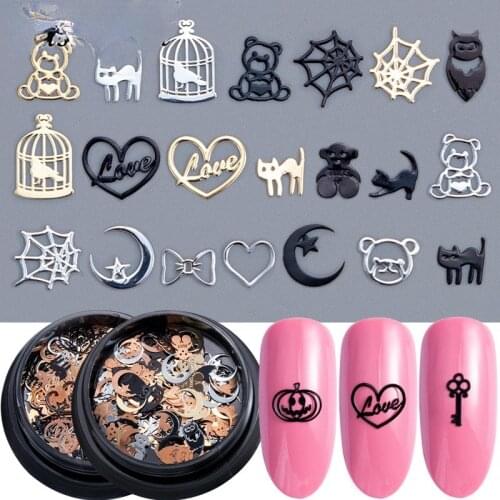 New Halloween Nail Art Accessories Hollow Metal Patch Computer Film Mixed Nail Sticker Nail Sticker