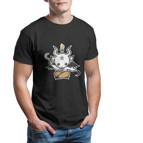Baphomet Cute T-Shirt Essentials Print Black Vintage Sleeve Streetwear Tshirts 13440