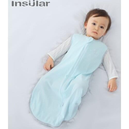 Insular Baby Sleeping Bag Cotton Diaper Sleeveless Envelop For Newborns Zipper Sleep Sacks Printed Cartoon Bedding Accessories