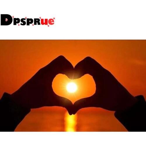 Dpsprue Full Square/Round 5D Diy Diamond Painting Cross Stitch "Scenery Sun" Diamond 3D Embroidery Mosaic Home Decor Gift D031