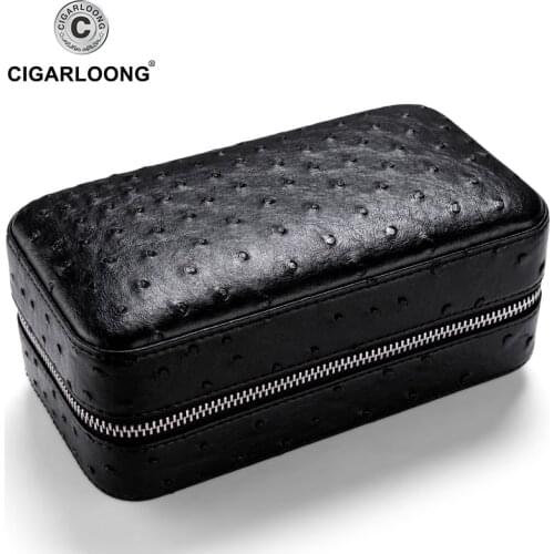 Travel Leather Cigar Humidor Case Set Humidifier Cedar Wood Portable Cigar Box Holder Tray For Cohiba Cigar CLA-T113-6