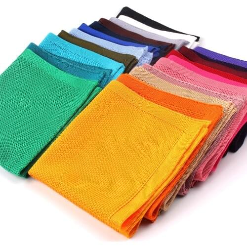 Solid Knit Pocket Square For Men Suits Knitted Hanky Mens Handkerchiefs Casual Suit Square Handkerchief Towels For Party Scarves