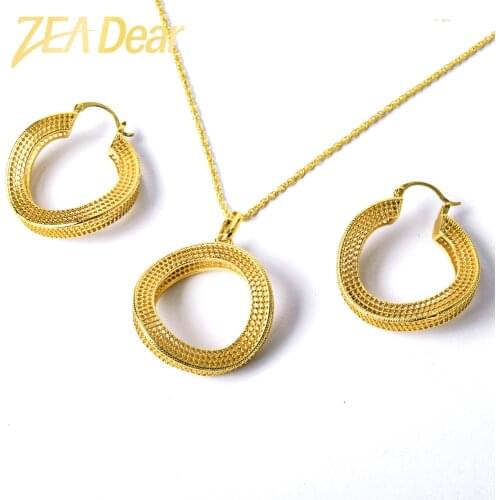 ZEADear Jewelry Fashion Copper African Sets For Women New Design Earrings Pendant High Quality Geometric Wedding Party Gifts