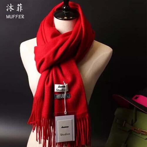 Womens Warm Cashmere Scarf In Autumn and Winter, Pure Tassel Wool Shawl. AC Oversized Solid Cape. for Both Men and Women