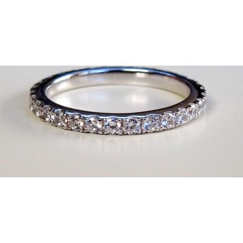 0.23CT Lovely Statement Female Diamond Engagement Band Ring Solid 14K White Gold Wedding Ring