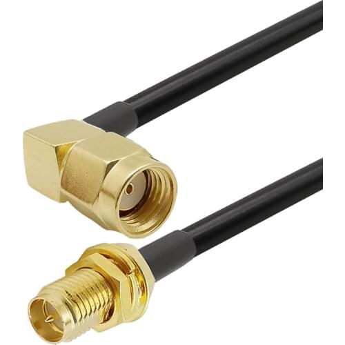 1-30 meters Pigtail cable RP SMA Male Right Angle to RP SMA Female Connector RG58 RF Antenna Extension Coaxial Cable