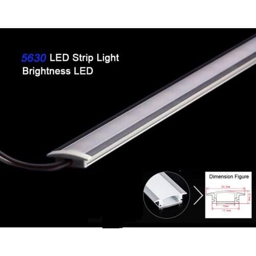 15W 100CM led Strip 5630 LED Bar U Groove Light Pure White 4500k 6000K DC12V 24V LED Tube Hard LED Strip 50PCS/Lot