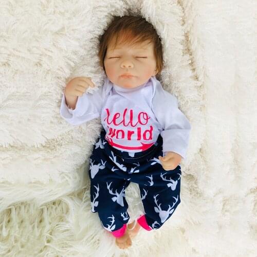 18inch Bebe doll reborn baby silicone dolls toys for children gift real doll alive newborn babies boneca reborn