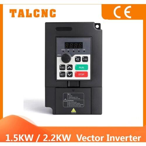 220V/110V 1.5kw Single Phase Input 3 Phase Output VFD 2.2kw Vector Inverter Motor Speed Control 0-650Hz Frequency Converter