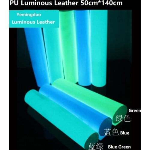 50CM*140CM Stretch Luminous PU Leather Day Absorption Night Luminescence Sewn For Bags Shoes Factory Direct