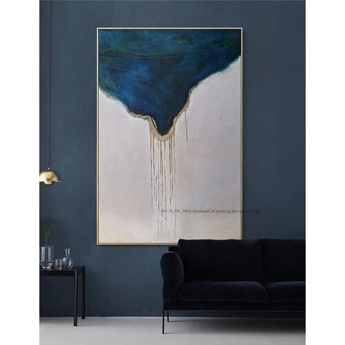 Abstract painting canvas blue large wall art canvas paintings for living room wall hand painted oil painting wall pictures decor