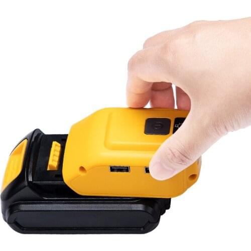 Battery Adapter Converter To Phone charger For Dewalt 12V 18V Battery DCB090 Dual USB 5V Phone Power Supply DC 12V LED Worklight