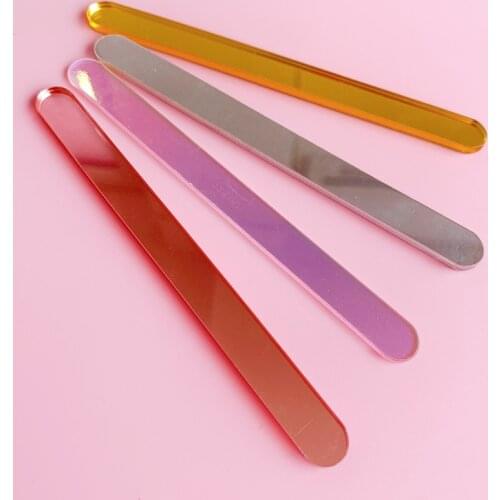 10pcs Cakesicle Sticks Acrylic Cake Topper Rose Gold Mirror Ice Cream Stick Wedding for Baby Birthday Party Cake Decorations
