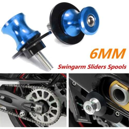 Youwinme Aluminum 6MM Motorcycle Swingarm Sliders Spools For Yamaha YZF R1 R6 R6S YZFR1 YZFR6 YZFR6S YZF-R6S