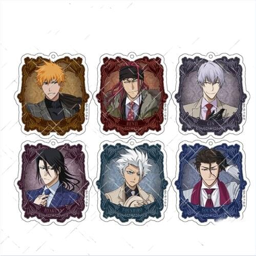 Anime BLEACH Kurosaki Ichigo Ishida Uryuu Inoue Orihime Cute Bags Pendant Acrylic Keychain Keyring Cosplay Decor Xmas Gifts